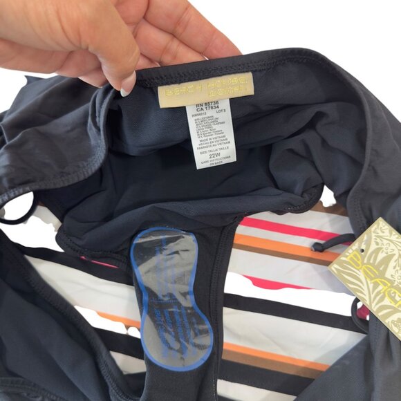 Beach House Woman 22W Striped Padded Tankini Top & Black Bottoms Swim Set NWT - Picture 13 of 15